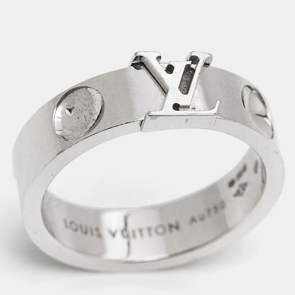 Louis Vuitton Empreinte 18k White Gold Ring Size 52 - Picture 4 of 4